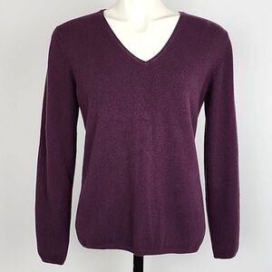 Kirkland Purple Cashmere V Neck Pullover Long Sleeves Top Sz Small/Medium